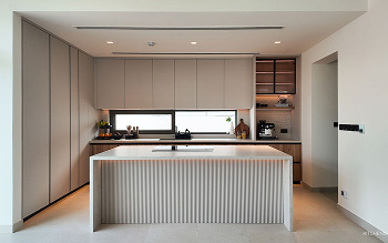 Modern Minimalist Fluted Island Kitchen